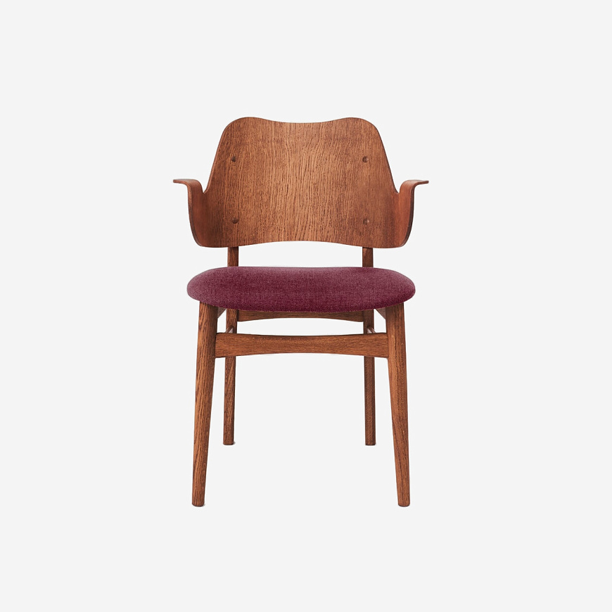 Стул Gesture, Teak oiled oak, Vidar Kvadrat Bordeaux, Warm Nordic