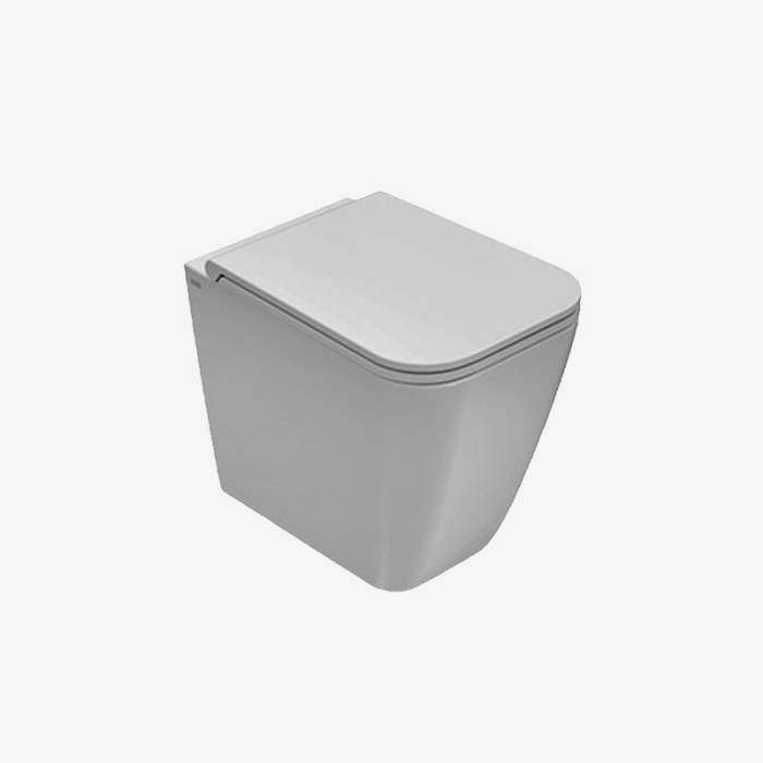 Напольный приставной унитаз Stone безободковый с сиденьем, Ceramica Globo