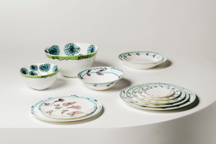 Набор из 2-х тарелок Plate Camelia Aubergine Midnight Flowers by Marni, Serax