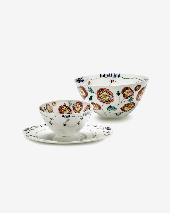 Набор из 2-х глубоких чаш Bowl L Anemone Milk Midnight Flowers by Marni, Serax