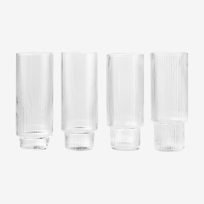 Набор из 4-х стаканов Ripple Long Drink Glasses — Set of 4, Ferm Living