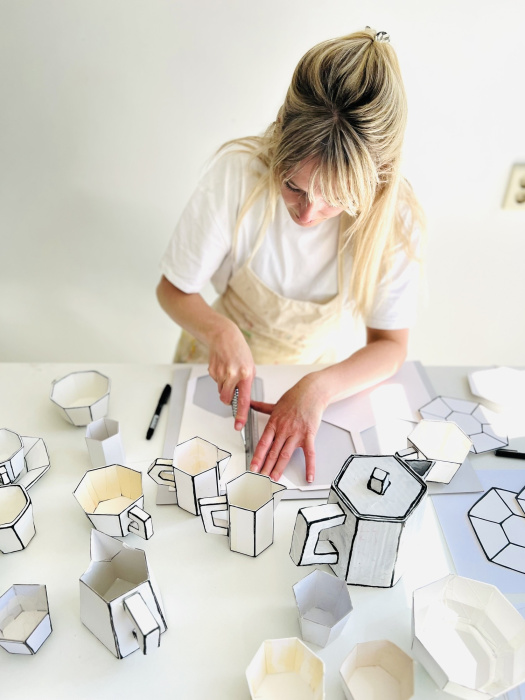 Чашка для эспрессо с блюдцем Espresso cup with saucer white-black Carte Blanche, Serax