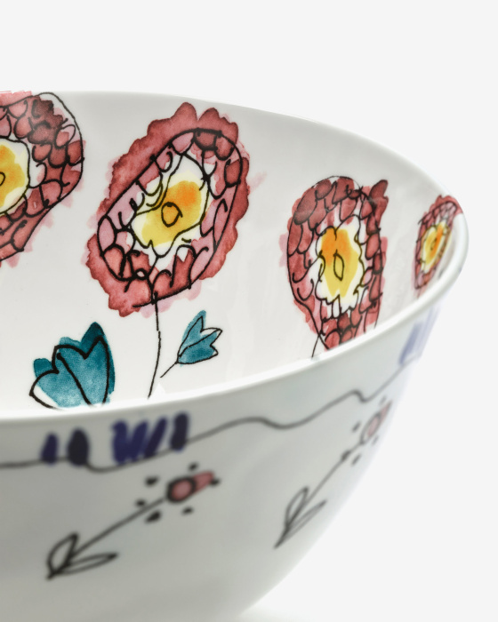 Набор из 2-х глубоких чаш Bowl M Anemone Milk Midnight Flowers by Marni, Serax