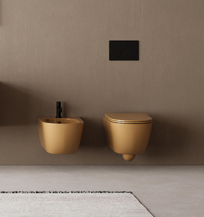 Подвесной унитаз Pin Rimless Wall-Hung Toilet безободковый, NIC Design