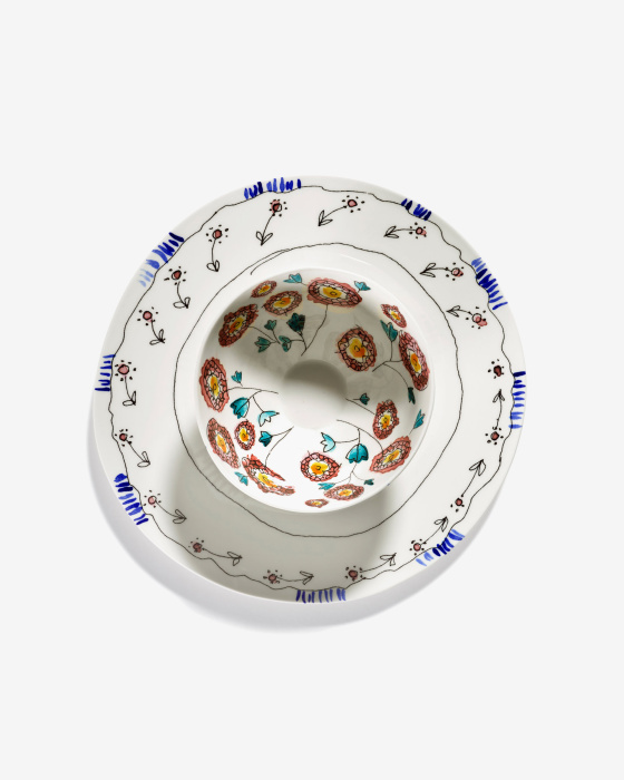 Набор из 2-х глубоких чаш Bowl M Anemone Milk Midnight Flowers by Marni, Serax