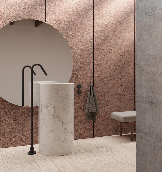 Отдельностоящая раковина со сливом в пол Ovvio Freestanding Marble Washbasin, NIC Design