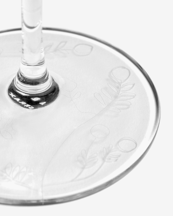 Набор из 4-х бокалов для белого вина White Wine Glass Mirtillo Tea Midnight Flowers by Marni, Serax