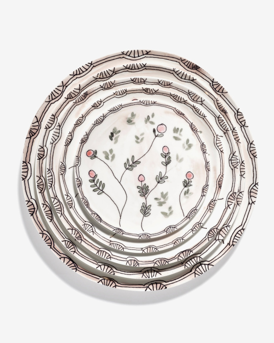 Набор из 2-х тарелок Plate Mirtillo Nude Midnight Flowers by Marni, Serax