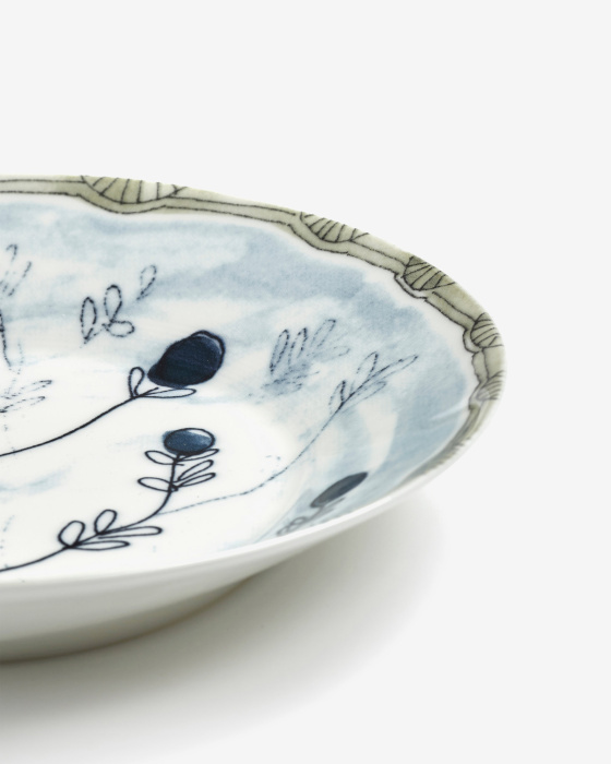Набор из 2-х глубоких тарелок Deep Plate L Mirtillo Tea Midnight Flowers by Marni, Serax