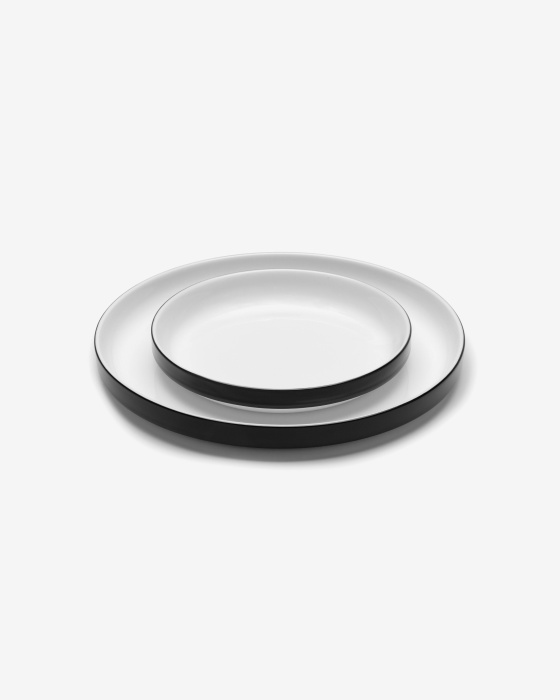 Набор из 4-х тарелок Plate Low Black Glazed Passe-Partout by Vincent Van Duysen, Serax