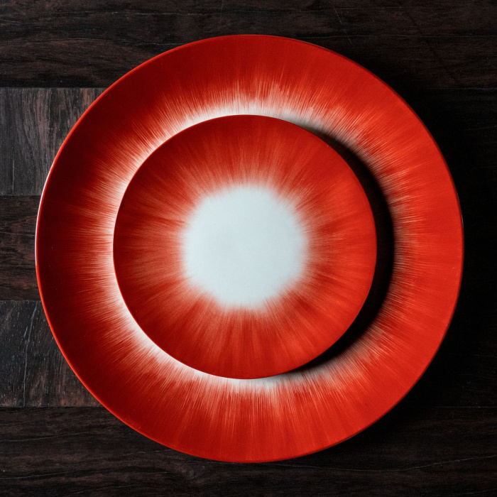 Тарелка Plate, 28, Dé Off-White/Red by Ann Demeulemeester, Serax