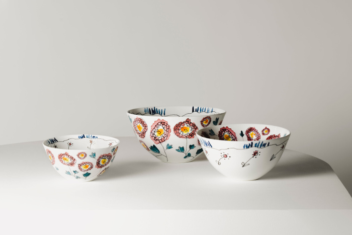 Набор из 2-х глубоких чаш Bowl M Anemone Milk Midnight Flowers by Marni, Serax