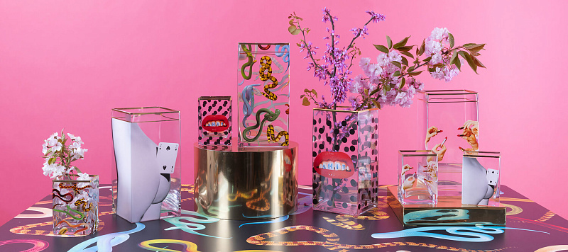 Ваза Glass Vase Shit Pois 