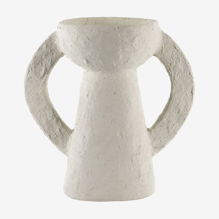 Ваза Vase With Handles Paper Mache Earth White by Marie Michielssen, Serax