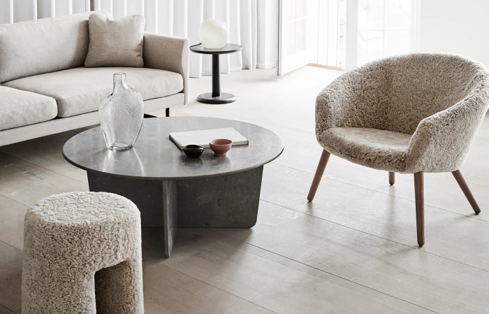 Кресло Ditzel Lounge Chair Wood base, Sheepskin, Fredericia