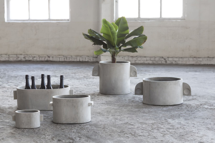 Кашпо Flowerpot Oval Grey by Marie Michielssen, Serax