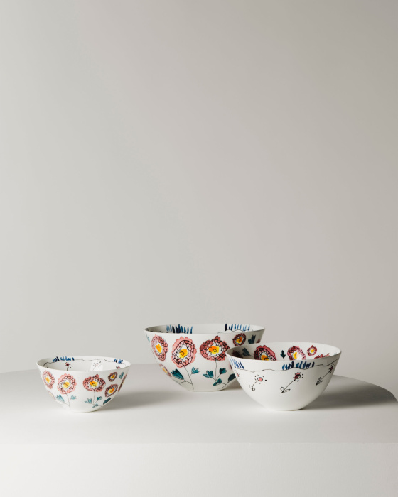 Набор из 2-х глубоких чаш Bowl M Anemone Milk Midnight Flowers by Marni, Serax