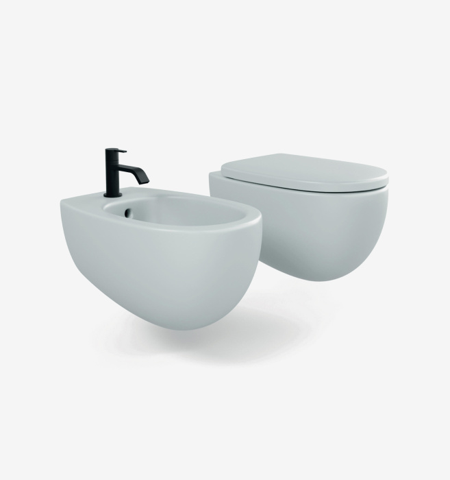 Подвесной унитаз Milk Rimless Wall-Hung Toilet безободковый, NIC Design