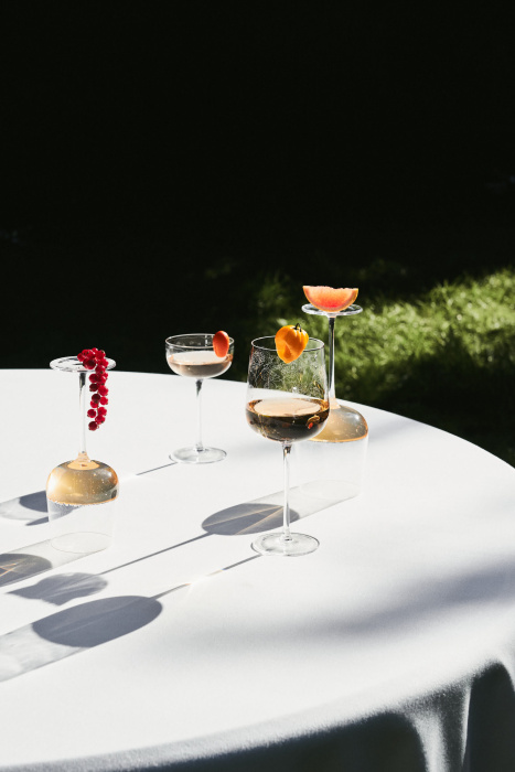 Набор из 4-х бокалов для шампанского Champagne Coupe Anemone Vaniglia Midnight Flowers by Marni, Serax