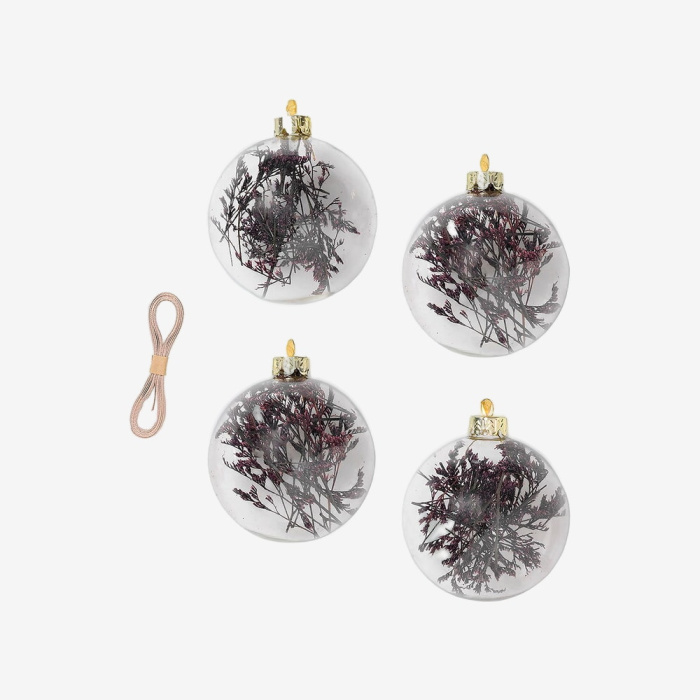 Набор из 4 ёлочных игрушек Flora Ornaments, Ferm Living