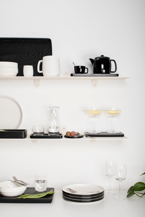 Набор из 4-х тарелок Plate Low Black Glazed Passe-Partout by Vincent Van Duysen, Serax