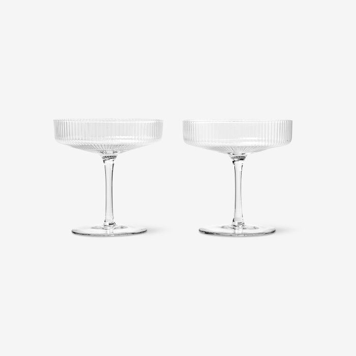 Набор из 2 бокалов для шампанского Ripple Champagne Saucers, Ferm Living