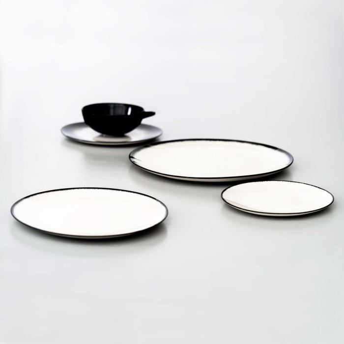 Тарелка Plate, 24, Dé Off-White/Black by Ann Demeulemeester, Serax
