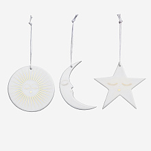 Набор из 3-х декоративных подвесов Sun, Moon and Stars, Räder