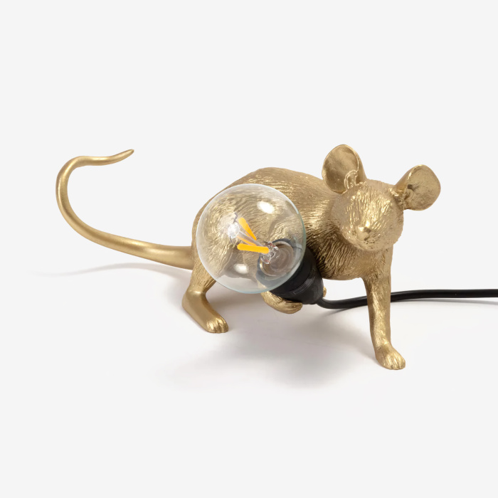 Настольный светильник Mouse Lamp Lop Lying Down Gold, Seletti