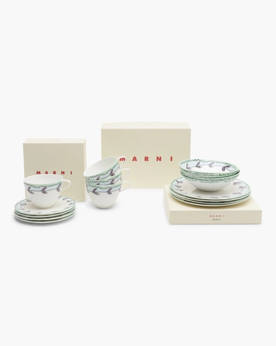 Набор посуды на 4 персоны Breakfast set 16 Pieces Blossom Milk Midnight Flowers, Serax