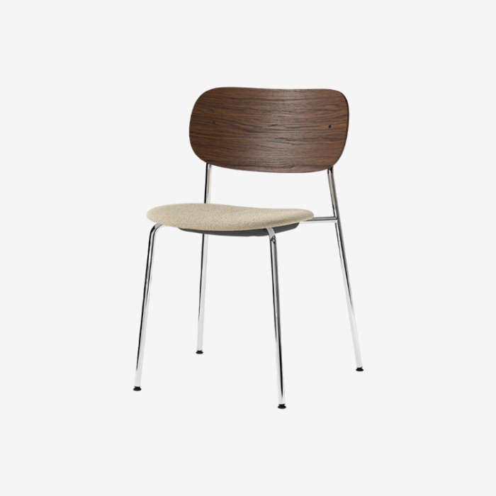 Стул с мягким сиденьем Co Dining Chair, upholstered seat, Chrome, Audo Copenhagen (ex. Menu)