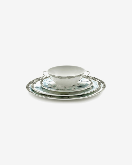 Набор из 2-х тарелок Plate Mirtillo Tea Midnight Flowers by Marni, Serax