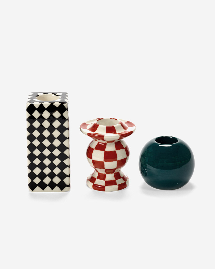 Набор из 3-х подсвечников Candle holder set/3 Chessboard Les Objets Mouleversants, Serax