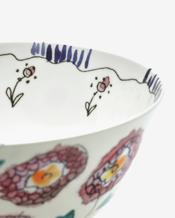 Набор из 2-х глубоких чаш Bowl L Anemone Milk Midnight Flowers by Marni, Serax