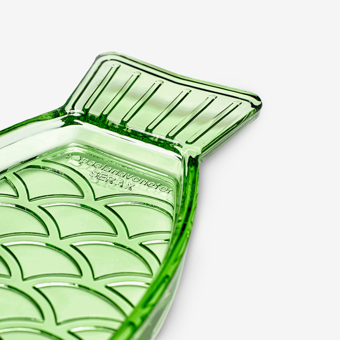 Блюдо сервировочное Dish S Transparent Green Fish & Fish, Serax