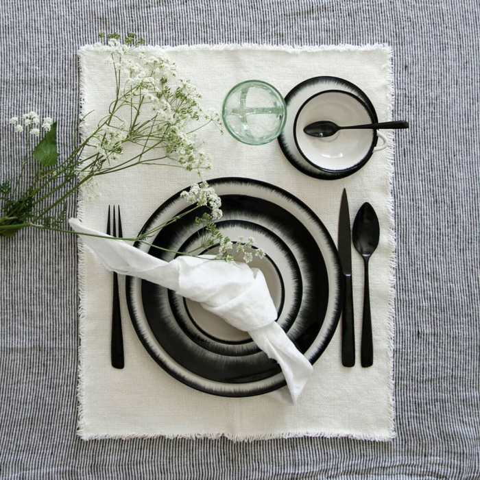 Блюдце Plate, 14, Dé Off-White/Black by Ann Demeulemeester, Serax