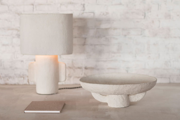 Поднос Tray Paper Mache Earth White by Marie Michielssen, Serax