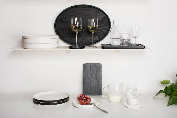 Набор из 4-х тарелок Plate Low Black Glazed Passe-Partout by Vincent Van Duysen, Serax