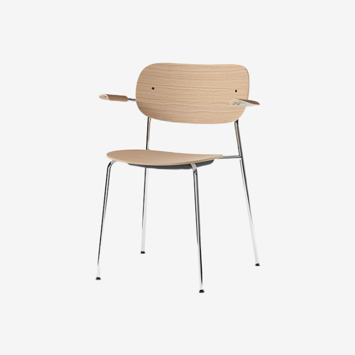 Стул с подлокотником без обивки Co Dining Chair, with armrest, Chrome, Audo Copenhagen (ex. Menu)