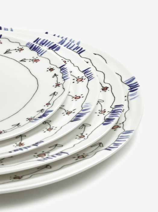Набор из 2-х тарелок Plate Anemone Milk Midnight Flowers by Marni, Serax