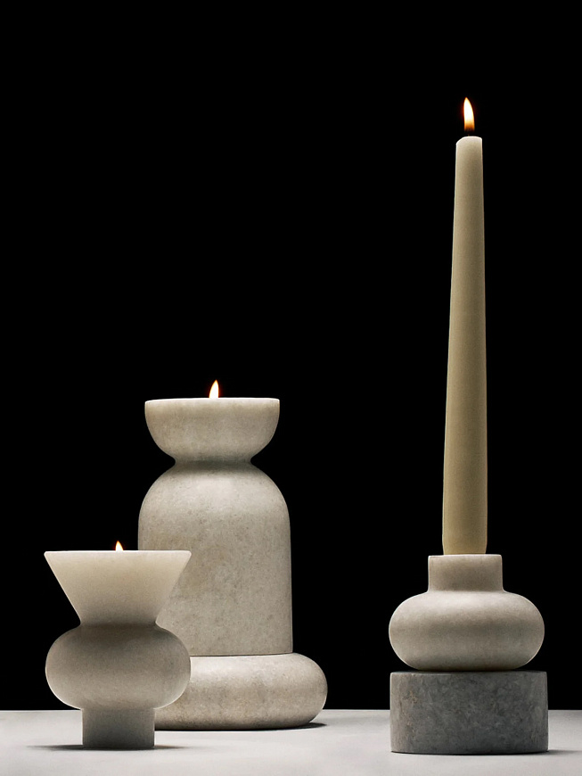 Подсвечник Stone Stacking white, Tom Dixon
