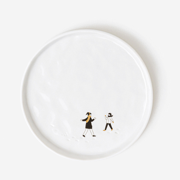 Тарелка Snowy Day small plate — Snowball fight, Räder