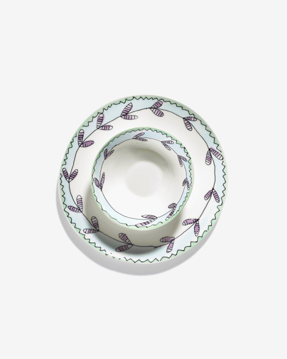 Набор из 2-х глубоких чаш Low Bowl S Blossom Milk Midnight Flowers by Marni, Serax