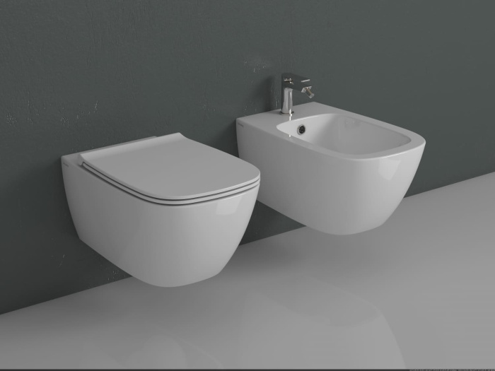 Подвесной унитаз Genesis безободковый с сиденьем soft-close, Ceramica Globo