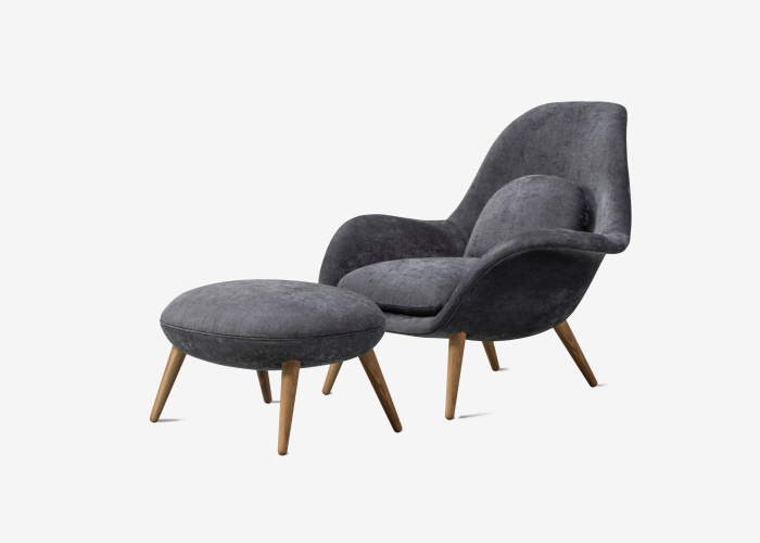 Пуф Swoon Ottoman Wood base, Fredericia