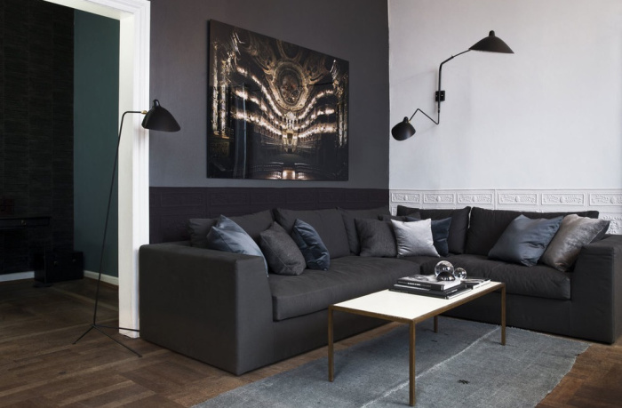 Бра Two-Arm One Curved Rotating Wall Sconce, Serge Mouille