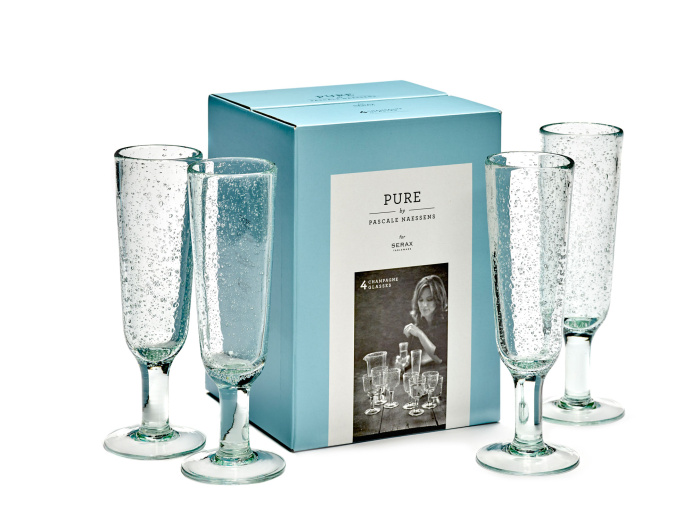 Бокал для шампанского Champagne Glass Transparent With Bubbles Pure, Serax