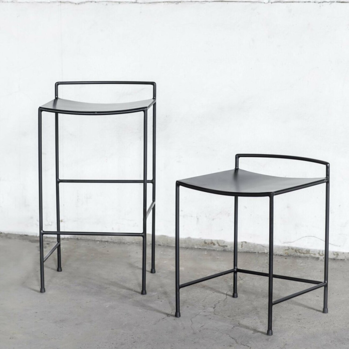 Барный стул Bar Stool Metal Black Nello Metal Sculptures, Serax