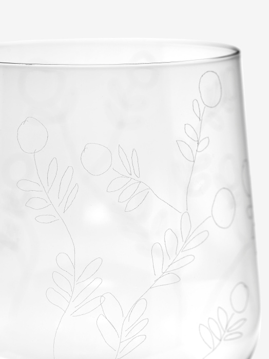 Набор из 4-х бокалов для белого вина White Wine Glass Mirtillo Tea Midnight Flowers by Marni, Serax