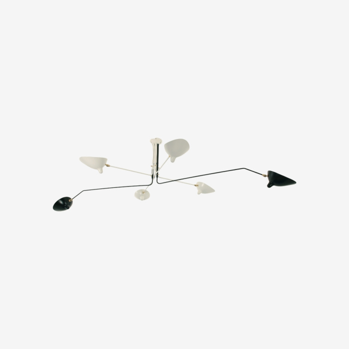 Подвесной светильник Six-Arm Black & White Ceiling Lamp, Serge Mouille